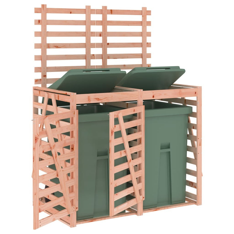 Double Wheelie Bin Storage Solid Wood Douglas