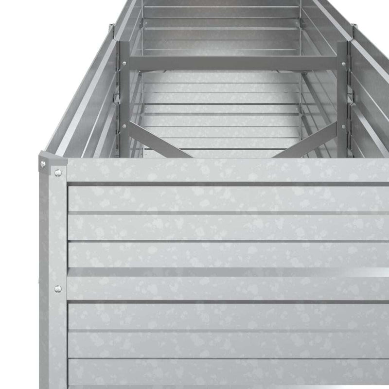 Garden Raised Bed 160x40x45 cm Galvanized Steel Silver