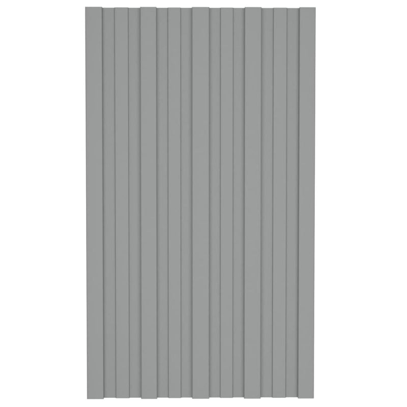 Roof Panels 36 pcs Galvanised Steel Grey 80x45 cm