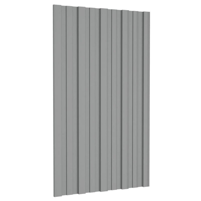 Roof Panels 36 pcs Galvanised Steel Grey 80x45 cm