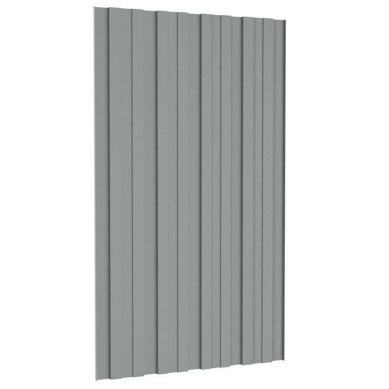 Roof Panels 36 pcs Galvanised Steel Grey 80x45 cm