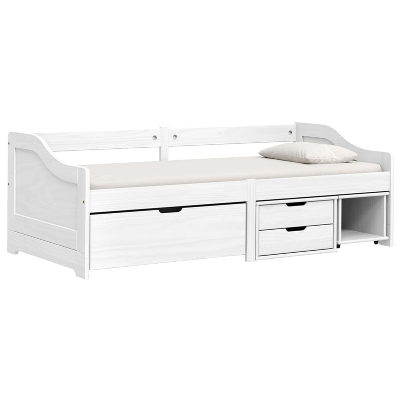 Day Bed with 3 Drawers without Mattress "IRUN" White 90x200 cm