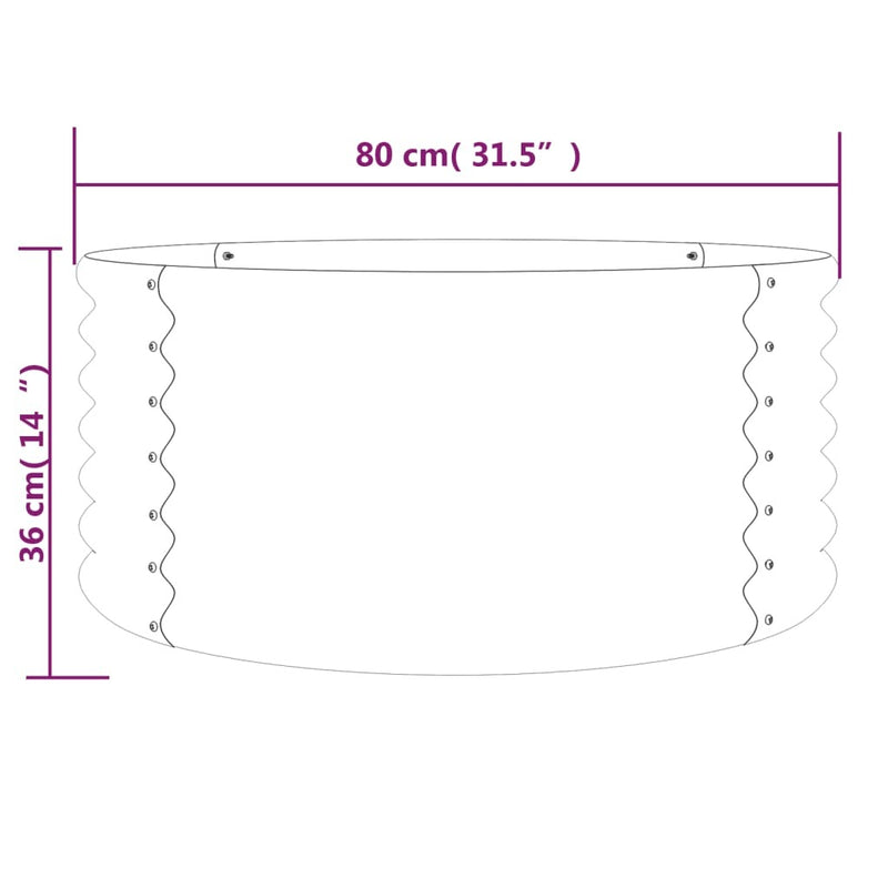 Garden Planter Powder-coated Steel 80x80x36 cm Green