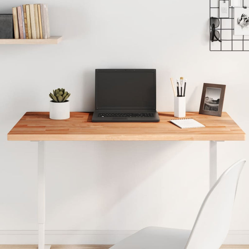 Table Top 100x60x2.5 cm Rectangular Solid Wood Beech