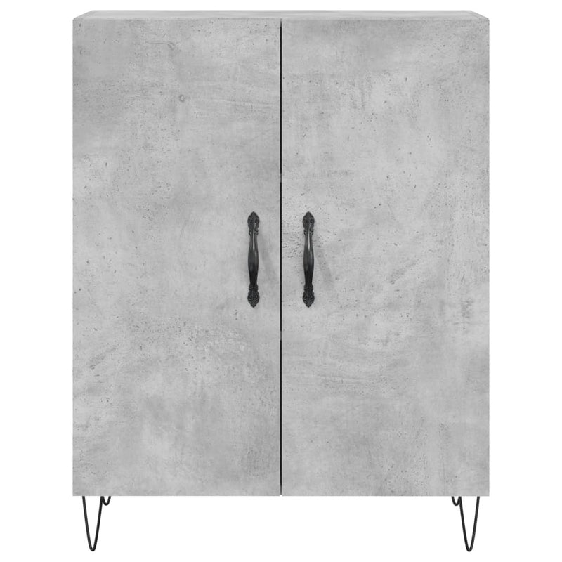 Highboard Concrete Grey 69.5x34x180 cm Engineered Wood