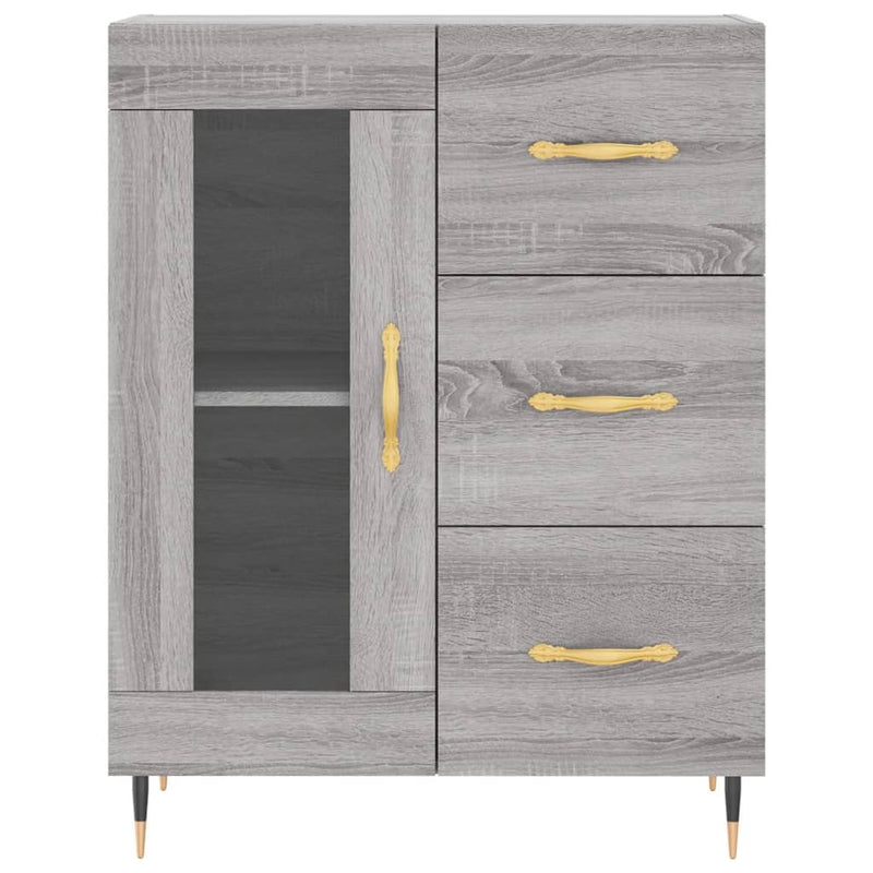 Highboard Grey Sonoma 69.5x34x180 cm Engineered Wood