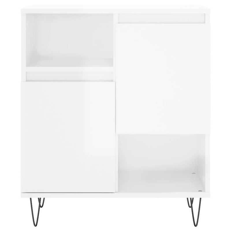 Sideboards 2 pcs High Gloss White Engineered Wood