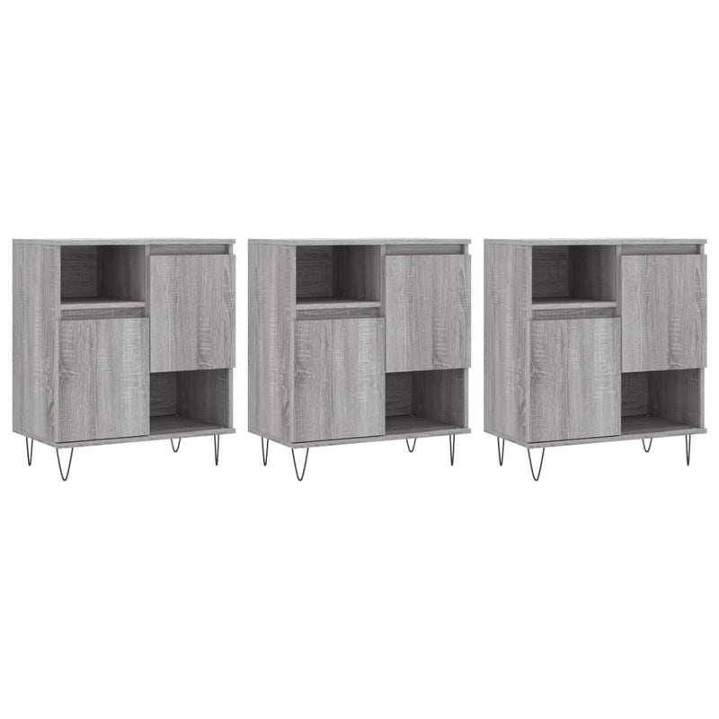 Sideboards 3 pcs Grey Sonoma Engineered Wood