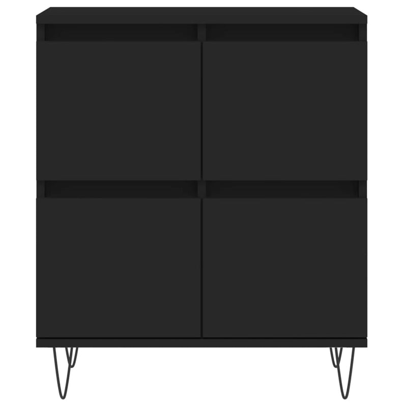 Sideboards 3 pcs Black Engineered Wood