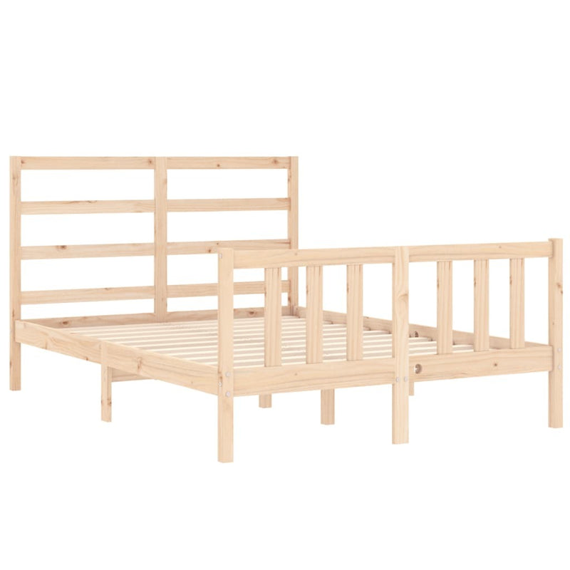 Bed Frame without Mattress 140x190 cm Solid Wood Pine