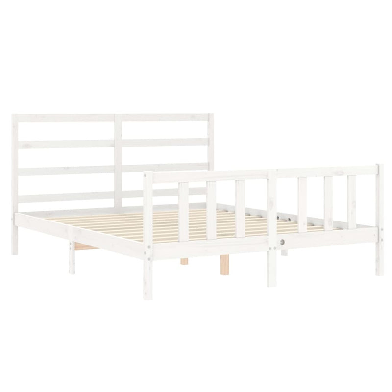 Bed Frame without Mattress White 160x200 cm Solid Wood Pine