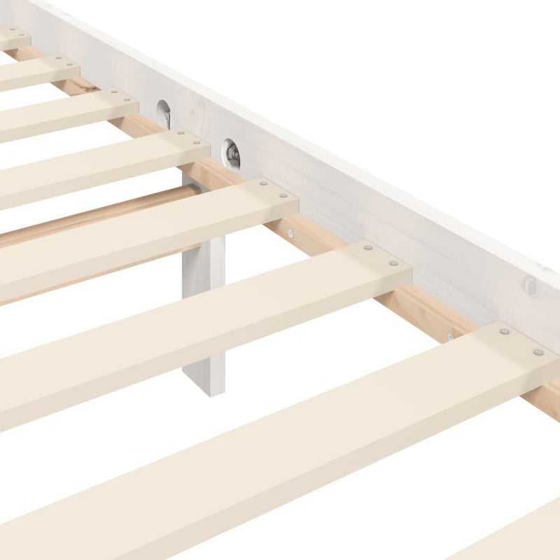 Bed Frame without Mattress White 160x200 cm Solid Wood Pine