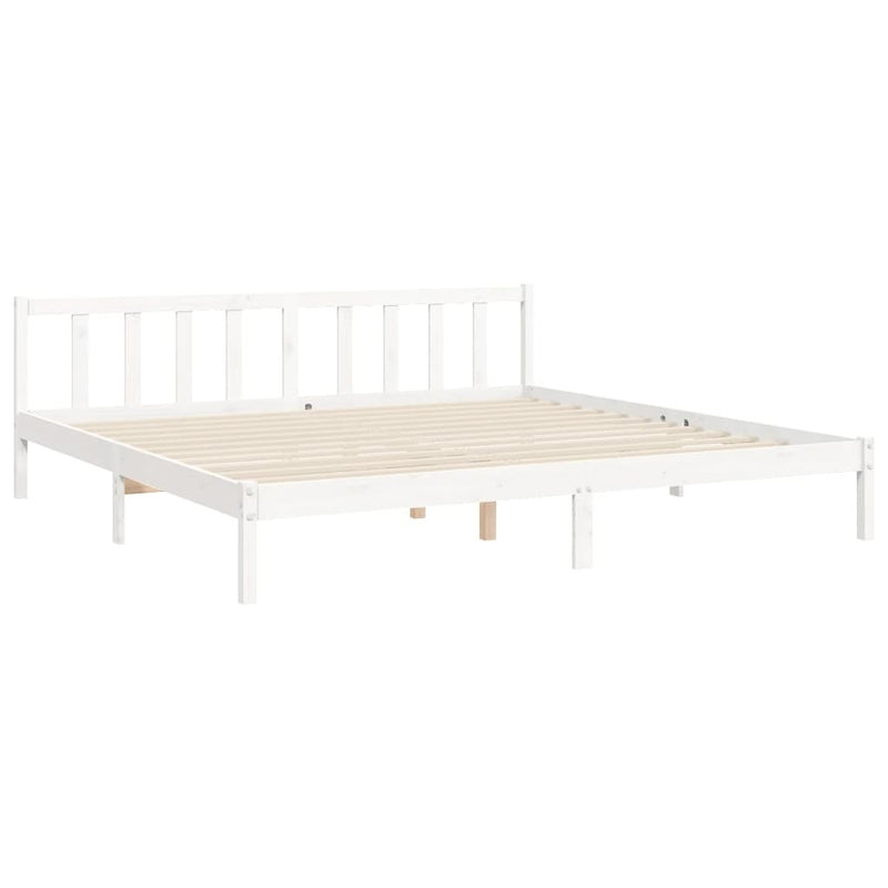 Bed Frame without Mattress White 200x200 cm Solid Wood Pine