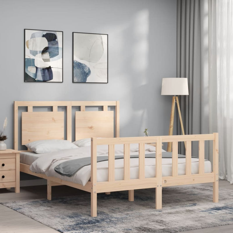 Bed Frame without Mattress Small Double Solid Wood Pine