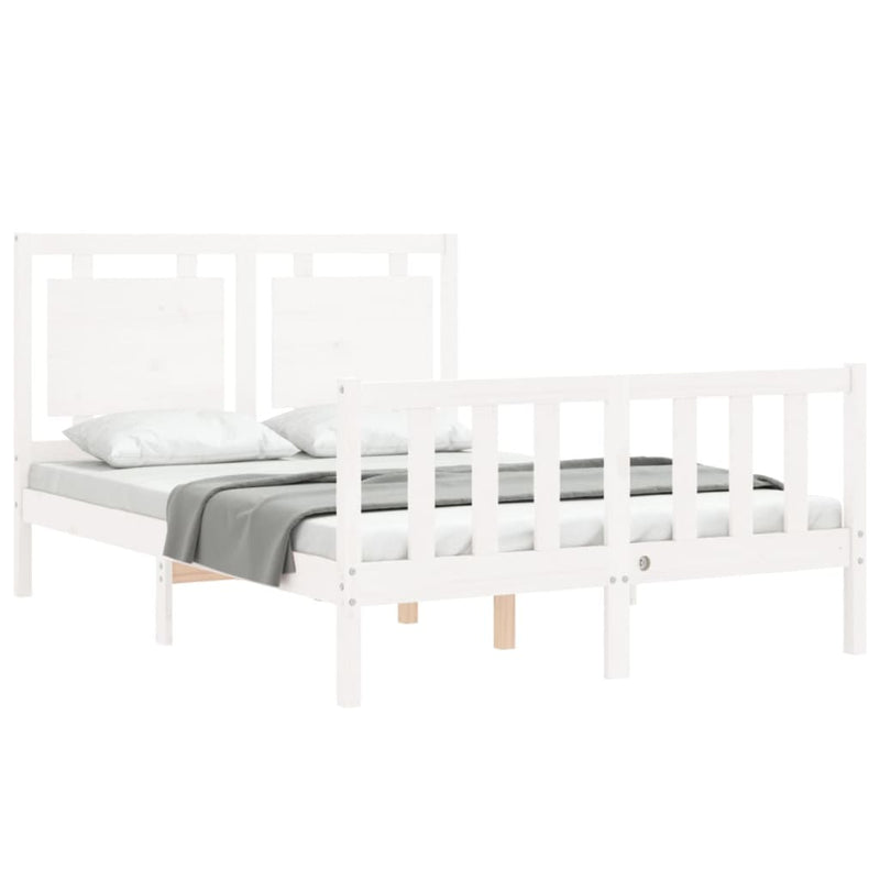 Bed Frame without Mattress White 120x200 cm Solid Wood Pine