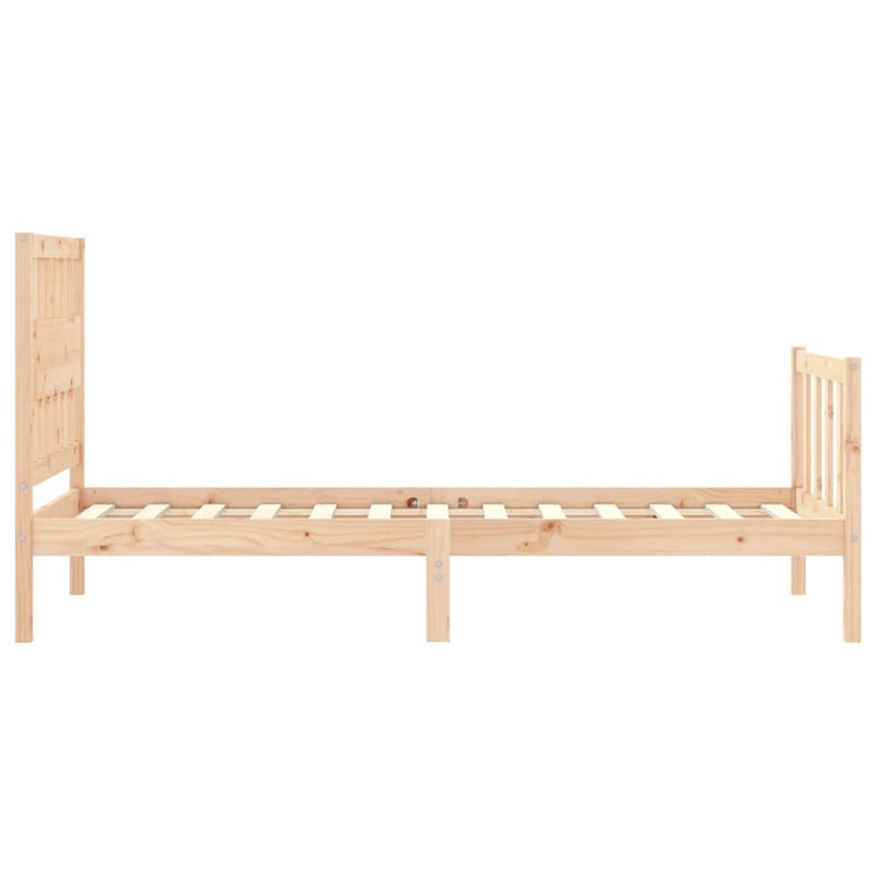 Bed Frame without Mattress Single Solid Wood Pine