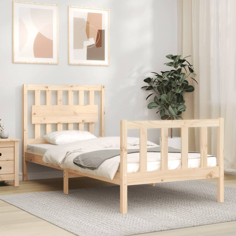 Bed Frame without Mattress Single Solid Wood Pine