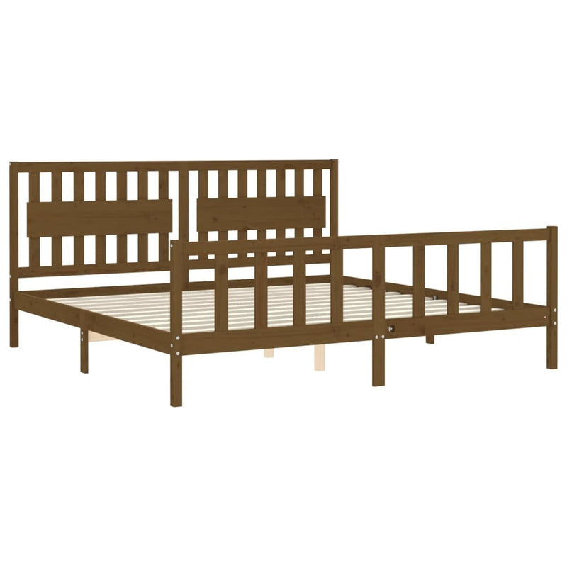 Bed Frame without Mattress Honey Brown 200x200 cm Solid Wood Pine