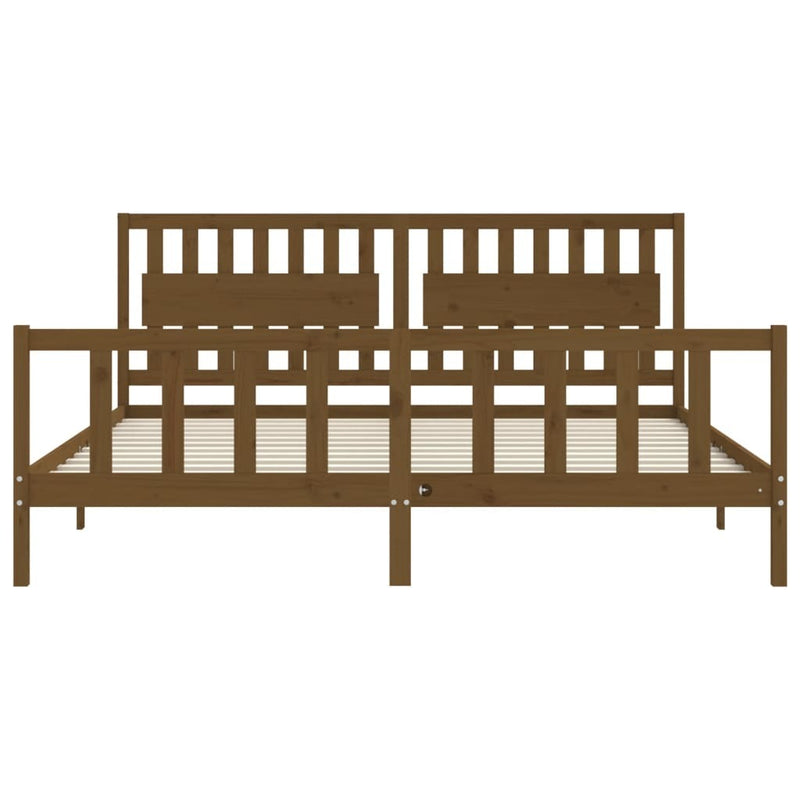 Bed Frame without Mattress Honey Brown 200x200 cm Solid Wood Pine