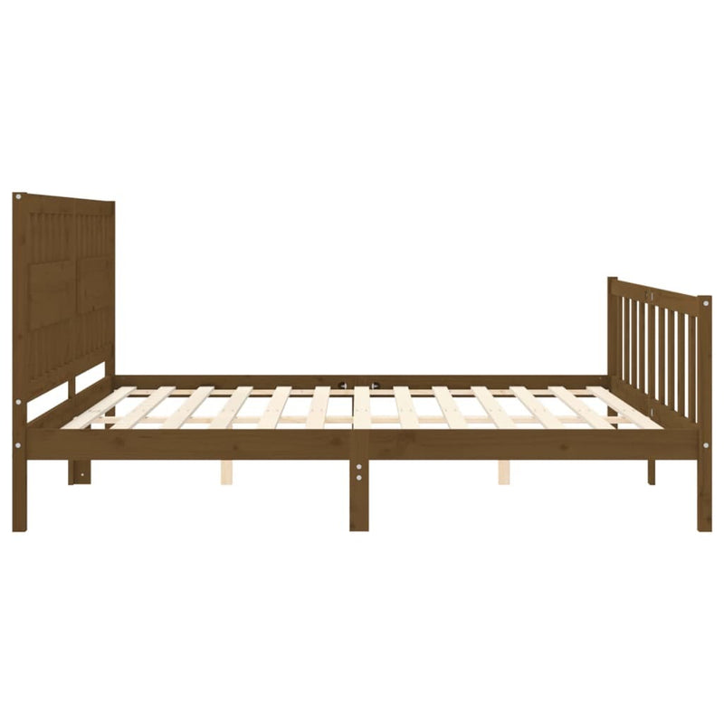 Bed Frame without Mattress Honey Brown 200x200 cm Solid Wood Pine