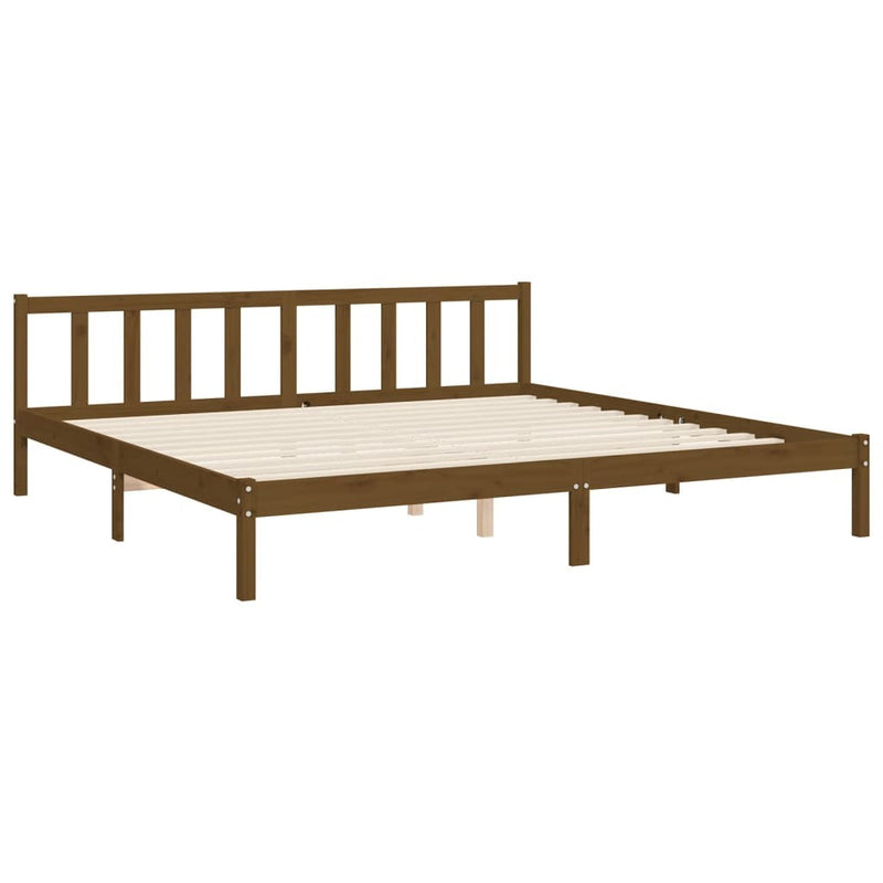 Bed Frame without Mattress Honey Brown 200x200 cm Solid Wood Pine