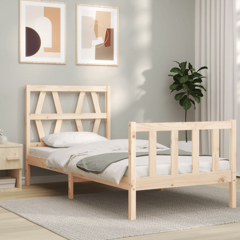 Bed Frame without Mattress 90x200 cm Solid Wood Pine