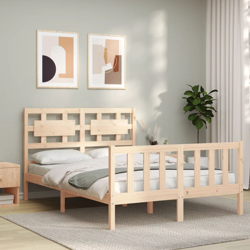 Bed Frame without Mattress 120x200 cm Solid Wood Pine