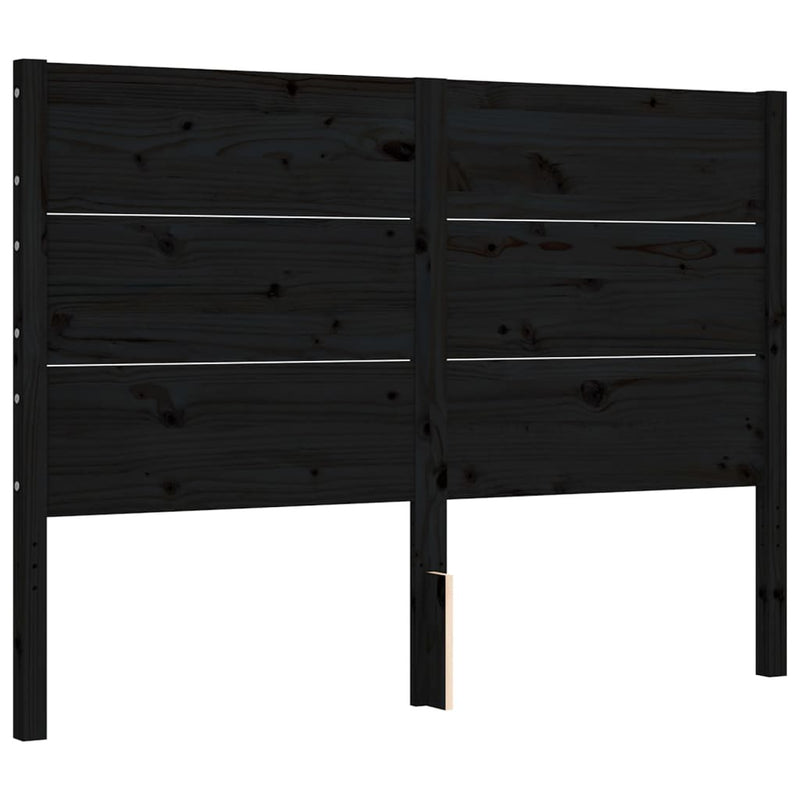 Bed Frame without Mattress Black 120x200 cm Solid Wood Pine