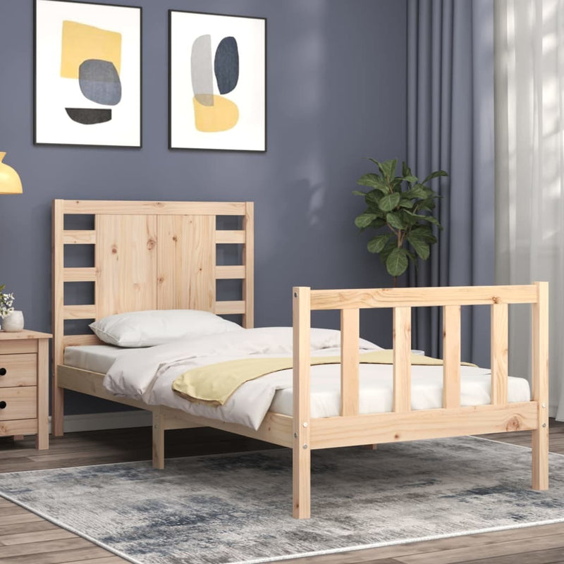 Bed Frame without Mattress 90x200 cm Solid Wood Pine