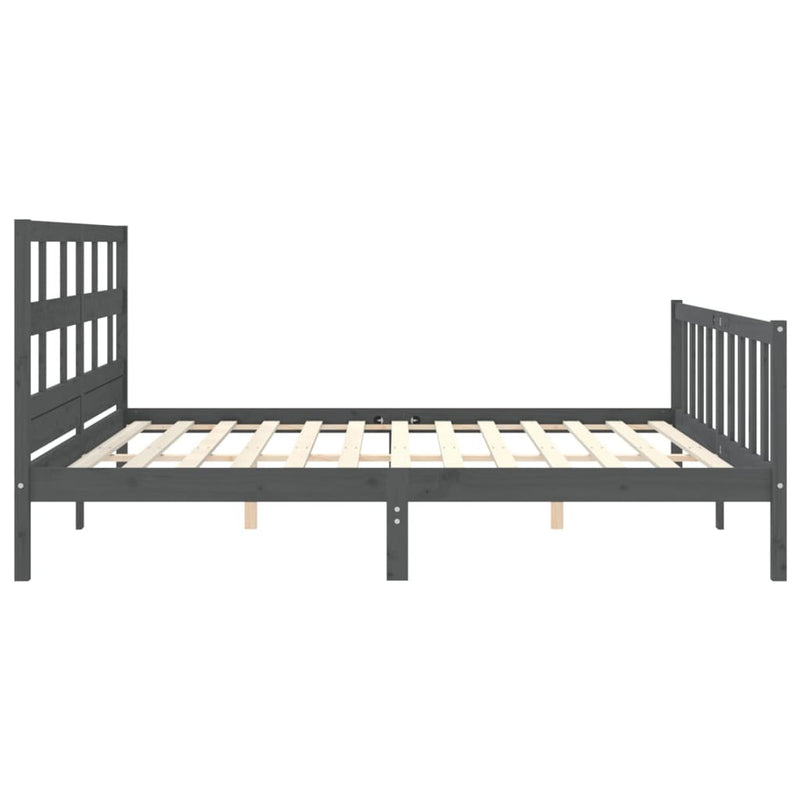 Bed Frame without Mattress Grey 200x200 cm Solid Wood Pine