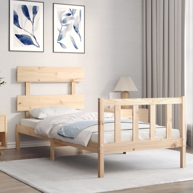 Bed Frame without Mattress 90x200 cm Solid Wood Pine