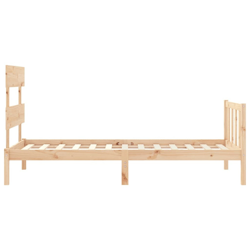 Bed Frame without Mattress 90x200 cm Solid Wood Pine