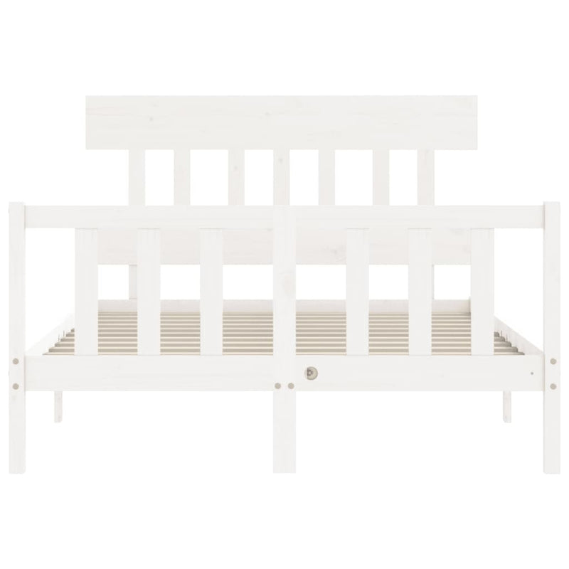 Bed Frame without Mattress White 140x190 cm Solid Wood Pine