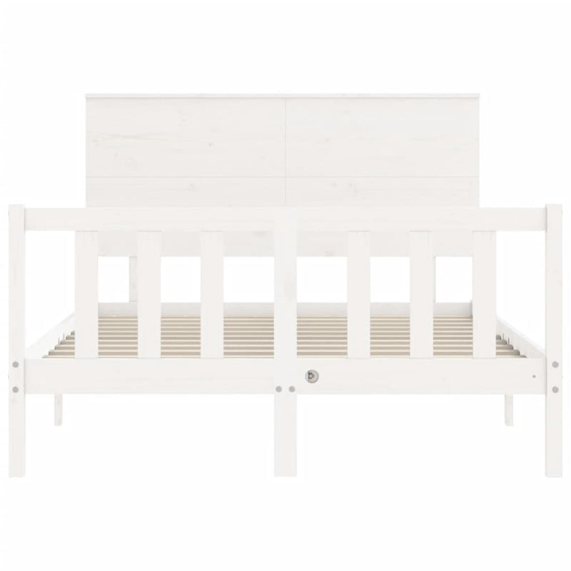 Bed Frame without Mattress White 140x190 cm Solid Wood Pine