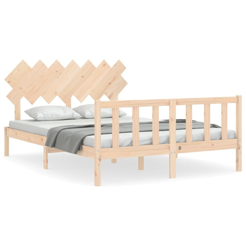 Bed Frame without Mattress King Size Solid Wood Pine