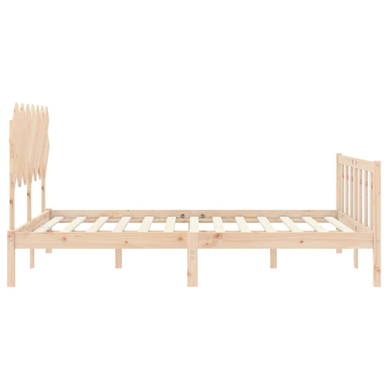 Bed Frame without Mattress King Size Solid Wood Pine