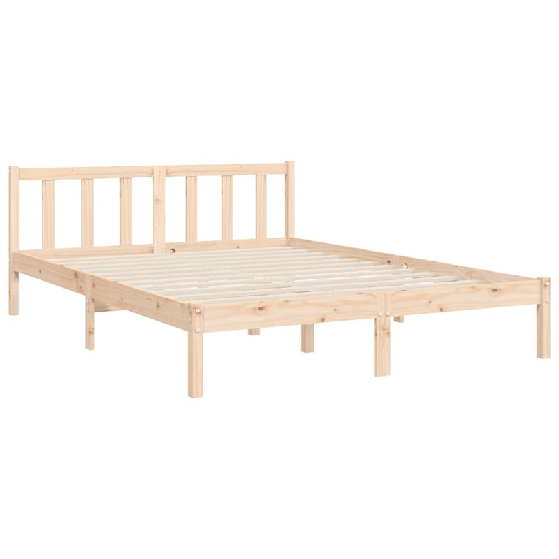 Bed Frame without Mattress King Size Solid Wood Pine