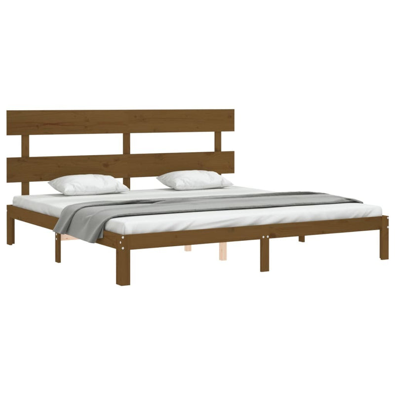 Bed Frame without Mattress Honey Brown 200x200 cm Solid Wood Pine