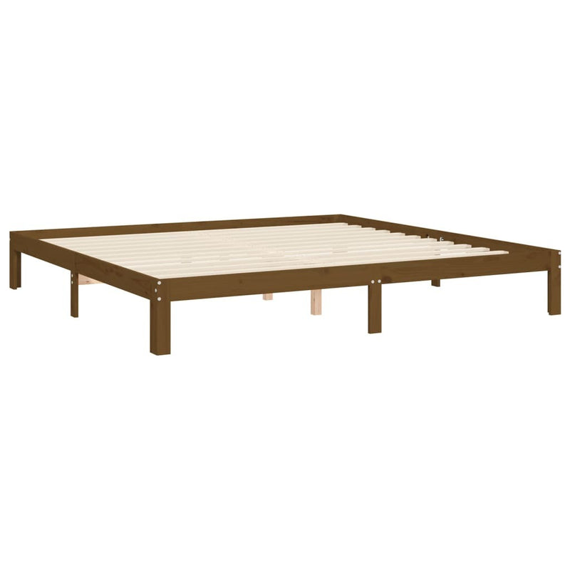 Bed Frame without Mattress Honey Brown 200x200 cm Solid Wood Pine