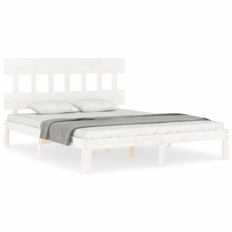 Bed Frame without Mattress White 160x200 cm Solid Wood Pine