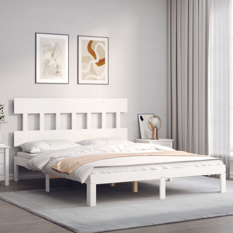 Bed Frame without Mattress White 160x200 cm Solid Wood Pine