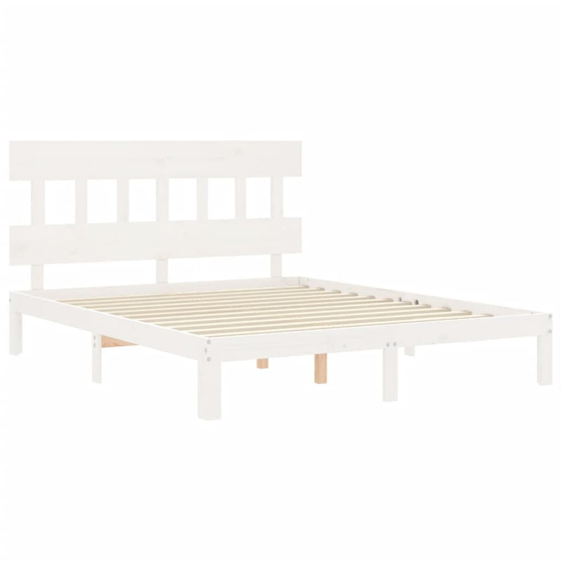 Bed Frame without Mattress White 160x200 cm Solid Wood Pine