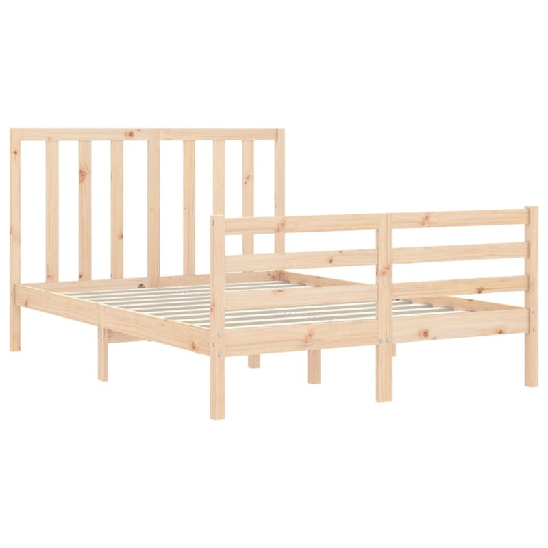 Bed Frame without Mattress Double Solid Wood Pine