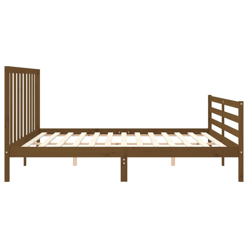 Bed Frame without Mattress Honey Brown 200x200 cm Solid Wood Pine