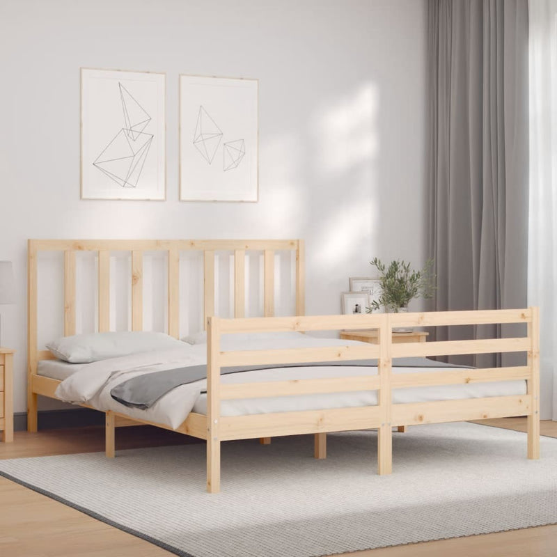 Bed Frame without Mattress 160x200 cm Solid Wood Pine