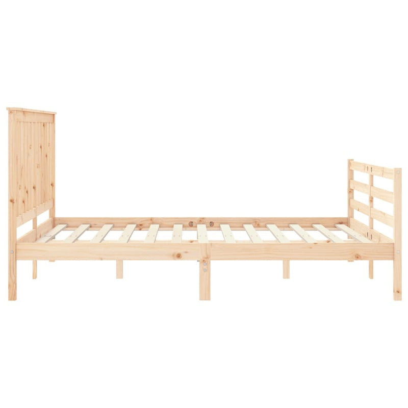 Bed Frame without Mattress King Size Solid Wood