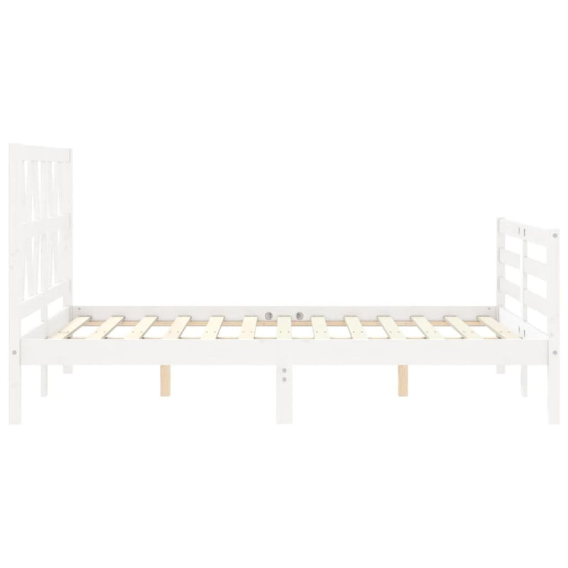 Bed Frame without Mattress White Small Double Solid Wood