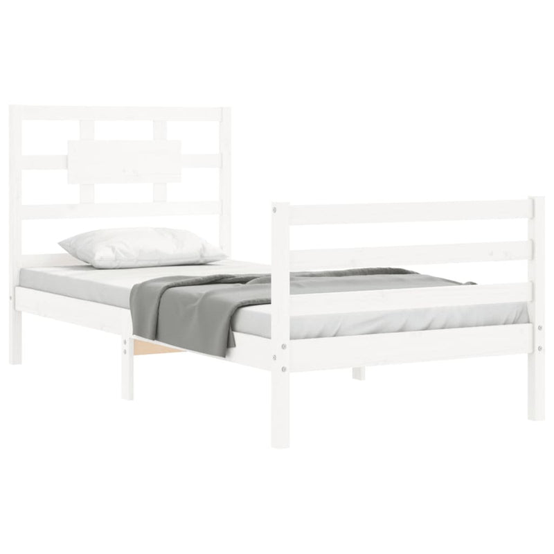 Bed Frame without Mattress White 100x200 cm Solid Wood