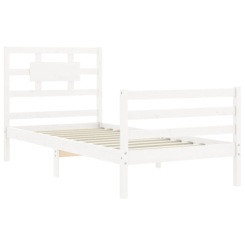 Bed Frame without Mattress White 100x200 cm Solid Wood