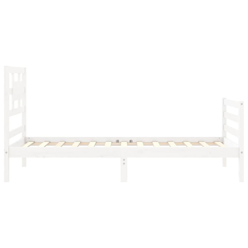 Bed Frame without Mattress White 100x200 cm Solid Wood